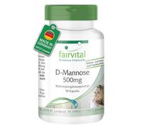 fairvital Gélules de D-mannose 500mg, 90 gélules, faciles à avaler, HAUTEMENT DOSÉES, monosaccharide naturel