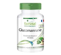 fairvital Glucomannane issu de la racine de konjac, 180 gélules, faciles à avaler, 3000mg par dose journalière, HAUTEMENT DOSÉ, VÉGÉTALIEN