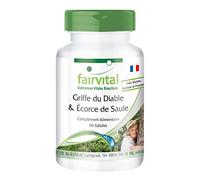 fairvital Goutte de diable et écorce de saule, HAUTEMENT DOSÉ, standardisé à 1,2% d'harpagosides et 15% de salicine, végétalien, extrait d'Harpagophytum procumbens et de Salix Alba, 90 gélules