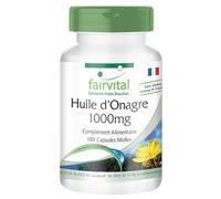 Fairvital | Huile d'onagre 1000 mg - 180 softgels - Acides gras oméga-6-65% d'acide linoléique et 9% d'acide gamma-linolénique - Pour 1/2 ans - Qualité testée et hautement dosée