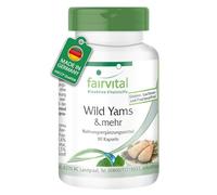 fairvital Igname sauvage, ménopause, 90 gélules, faciles à avaler, avec vitamines C et E, bêta-carotène, zinc, sélénium, qualité contrôlée et hautement dosées, 100% végétalien, fabriquées en Allemagne