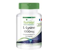 fairvital L-lysine 1000mg, 90 comprimés, hautement dosés à partir de 1250mg de L-lysine HCL