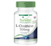 fairvital L-ornithine 500mg, 120 gélules, HAUTEMENT DOSÉ, végétalien