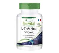fairvital L-théanine 500mg, 60 comprimés, HAUTEMENT DOSÉ, VÉGÉTALIEN, acide aminé, facile à avaler
