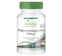 Fairvital | Magnésium bisglycinate 500mg - avec 200mg de magnésium par dose journalière - 90 gélules - qualité contrôlée et hautement dosée - 100% végétalien - Made in Germany