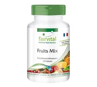 fairvital Mélange de fruits, 120 gélules, HAUTEMENT DOSÉ, VÉGÉTALIEN, poudre multivitaminée naturelle à base de fruits, avec extrait de canneberge, acérola, spiruline et bien plus encore