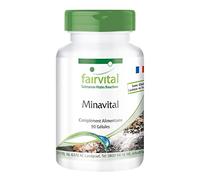 Fairvital | Minavital VEGAN - multiminéraux et oligo-éléments avec 300mg calcium, 100mg Magnesium, 15mg zinc, 200μg chrome, 150μg Sélénium, 100μg Molybdène & 520μg Bore par dose journalière - Fortement dosé - 90 capsules