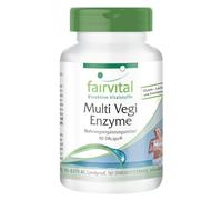 fairvital Multi Vegi Enzymes, 90 gélules, complexe enzymatique 100% végétal avec bromélaïne + papaïne + amylase + lipase + lipase + protéase + rutine, pour une libération prolongée