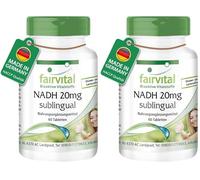 fairvital NADH 20mg sublingual, 60 comprimés à sucer, HAUTEMENT DOSÉ, coenzyme 1, VÉGÉTALIEN (Lot de 2)