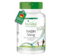 fairvital NADH 50mg, 60 gélules, faciles à avaler, HAUTEMENT DOSÉES, VÉGÉTALIENNES, coenzyme 1, pour 2 mois, à libération prolongée en DRCaps™
