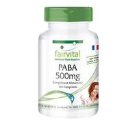 fairvital PABA 500mg, 100 comprimés, HAUTEMENT DOSÉ, acide para-aminobenzoïque, vitamine B10, VÉGÉTALIEN