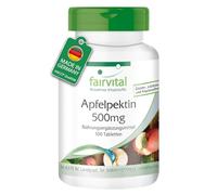fairvital Pectine de pomme 500mg, comprimés, 100 comprimés, avec fibres solubles, calcium et vitamine C, VÉGÉTALIEN
