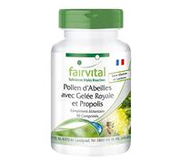 Fairvital | Pollen d'abeille avec de la gelée royale et propolis - pendant 45 jours - Fortement dosé - 90 comprimés