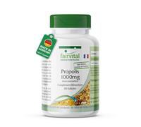 fairvital Propolis d'abeille 1000mg par dose journalière, 60 gélules, extrait naturel de résine d'abeille, avec 3% de galangine, HAUTEMENT DOSÉ