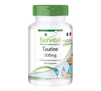 fairvital Taurine 500mg, 60 comprimés, haute dose de 500mg par comprimé, VÉGÉTALIEN
