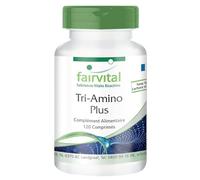 fairvital Tri-Amino Plus, 120 comprimés, complexe d'acides aminés avec minéraux, L-arginine, L-ornithine, L-lysine, calcium et magnésium, fabriqué en Allemagne