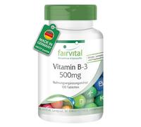 Fairvital | Vitamine B3 Nicotinamide 500mg - 100 comprimés VEGANs - Fortement dosé - substance pure