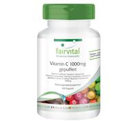 fairvital Vitamine C tamponnée 1000mg hautement dosée, 400 gélules, VÉGÉTALIENNE, douce pour l'estomac, ascorbate de calcium