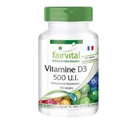 Fairvital | Vitamine D3 500 UI - boite de 100 jours - Fortement dosé - 100 caps - cholécalciférol