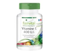 fairvital Vitamine E en gélules 400 UI, 90 gélules molles, faciles à avaler, HAUTEMENT DOSÉES, antioxydant