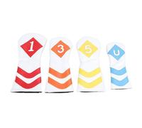 Fairway Couvre-Chefs de Club Couvre-Chef de Protection en Cuir PU Couvre-Chef de Club de Golf Ensemble de 4 pour Hommes Couverture de Putter de conducteur élégant