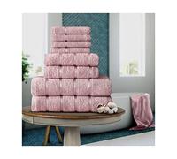 FAIRWAYUK Lot de 8 Serviettes Ultra Douces de qualité supérieure pour Salle de Bain, 100% Coton égyptien, 4 Serviettes pour Le Visage, 2 essuie-Mains, 2 Serviettes de Bain, Rose pâle