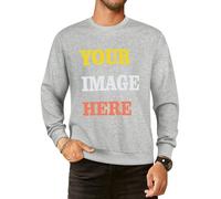 FAIRWHALE Sweat-shirt unisexe personnalisable de taille européenne avec impression sur le devant, Gris clair chiné, taille unique