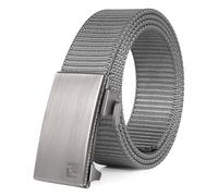 FAIRWIN Ceinture à cliquet pour hommes, ceinture en nylon pour le travail, le golf, ceinture décontractée à sangle réglable pour le quotidien, l’extérieur, gris clair, XS(28"-34"Waist)