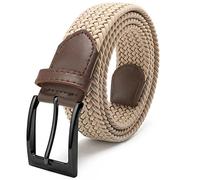 Fairwin Ceinture Elastique Tressée Homme Tissu Extensible 3.3cm | Ceinture tressée extensible sans trous, boucle aiguille, 3.3cm large, 0.5cm fin, réglable, jean pantalon, grande taille