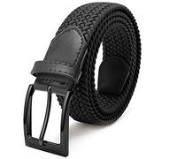 Fairwin Ceinture Elastique Tressée Homme Tissu Extensible 3.3cm | Ceinture tressée extensible sans trous, boucle aiguille, 3.3cm large, 0.5cm fin, réglable, jean pantalon, grande taille