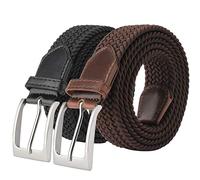 Fairwin Ceinture Elastique Tressée Homme Tissu Extensible 3.3cm | Ceinture tressée extensible sans trous, boucle aiguille, 3.3cm large, 0.5cm fin, réglable, jean pantalon, grande taille