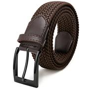 Fairwin Ceinture Elastique Tressée Homme Tissu Extensible 3.3cm | Ceinture tressée extensible sans trous, boucle aiguille, 3.3cm large, 0.5cm fin, réglable, jean pantalon, grande taille