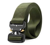 Fairwin Tactique Ceinture, en Toile de Style Militaire Riggers Web Ceinture avec Heavy Duty à dégagement Rapide Boucle en métal, Green, S 30"-36"