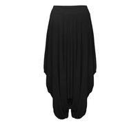 FAIRY BOUTIQUE Alibaba Lagenlook Pantalon sarouel à taille élastique pour femme, Noir , 44-46