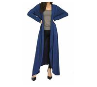 FAIRY BOUTIQUE Cardigan long à manches longues ouvert sur le devant pour femme, bleu marine, 48-50