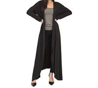 FAIRY BOUTIQUE Cardigan long à manches longues ouvert sur le devant pour femme, Noir , 36-38