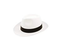 FAIRY BOUTIQUE Chapeau de gangster Al Capone pour homme années 1920 en feutre noir Accessoires de déguisement