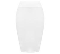 FAIRY BOUTIQUE Jupe crayon moulante taille haute pour femme - Longueur genou - Extensible, blanc, 40-42