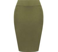 FAIRY BOUTIQUE Jupe crayon taille haute pour femme - Longueur genou - Extensible - Longueur genou - Jupe crayon moulante, kaki, 40-42