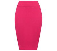 FAIRY BOUTIQUE Jupe crayon taille haute pour femme - Longueur genou - Extensible - Longueur genou - Jupe crayon moulante, cerise, 40-42