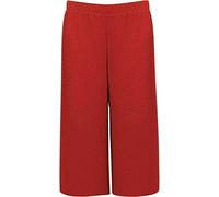 FAIRY BOUTIQUE Pantalon court 3/4 pour femme - Taille élastique - Jambe large, Rouge, 44-46