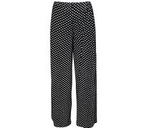 FAIRY BOUTIQUE Pantalon Palazzo évasé à taille élastique pour femme, Noir à pois, 40-42