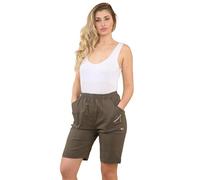 FAIRY BOUTIQUE® Short d'été pour femme - Couleur unie - Longueur 1/2 - Extensible - Taille élastique - Taille 38-48, moka, 38