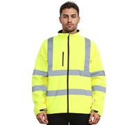 FAIRY BOUTIQUE Veste de travail en polaire haute visibilité entièrement doublée pour homme, jaune, S