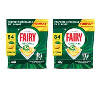 Fairy Capsules Lave-vaisselle Citron Original, 168 capsules (2 x 84)