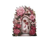 Fairy Door - Mini Wooden Elf Garden Doors, Whimsical Yard Sculpture Accessory for Outdoor Trees, Decorative Faairy Home Ornament for Landscapes | Perfect for Fairys Gardens Tree Décor