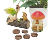 Fairy Garden Kit - Kit de jardin de fées, figurines de jardin miniatures avec accessoires | Kit de jeu Pretetto, décoration de maison de poupée pour le patio