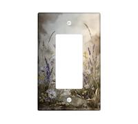 Fairy Garden - Plaques de protection pour interrupteur - Marguerites rustiques neutres et lavande pour décoration murale - Plaques murales thermoplastiques - Thème des fées d'été - Taille standard