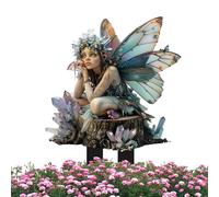 Fairy Garden Stake - Ornements de jardin en plein air, décoration de jardin de fée pour jardin, pot de fleurs, pelouse, décoration de fée des fleurs, convient pour les cours, les parterres de fleurs