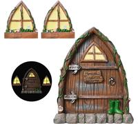 Fairy GNOME Miniature Gnome Miniature Statues Tree Door Glow in the Dark,Fairy Garden Gate Miniature Garden Decoration